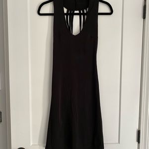 Black strappy fitted dress